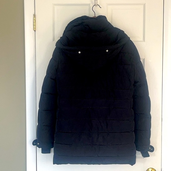 Zara Black Quilted Coat - Large - Picture 5 of 10